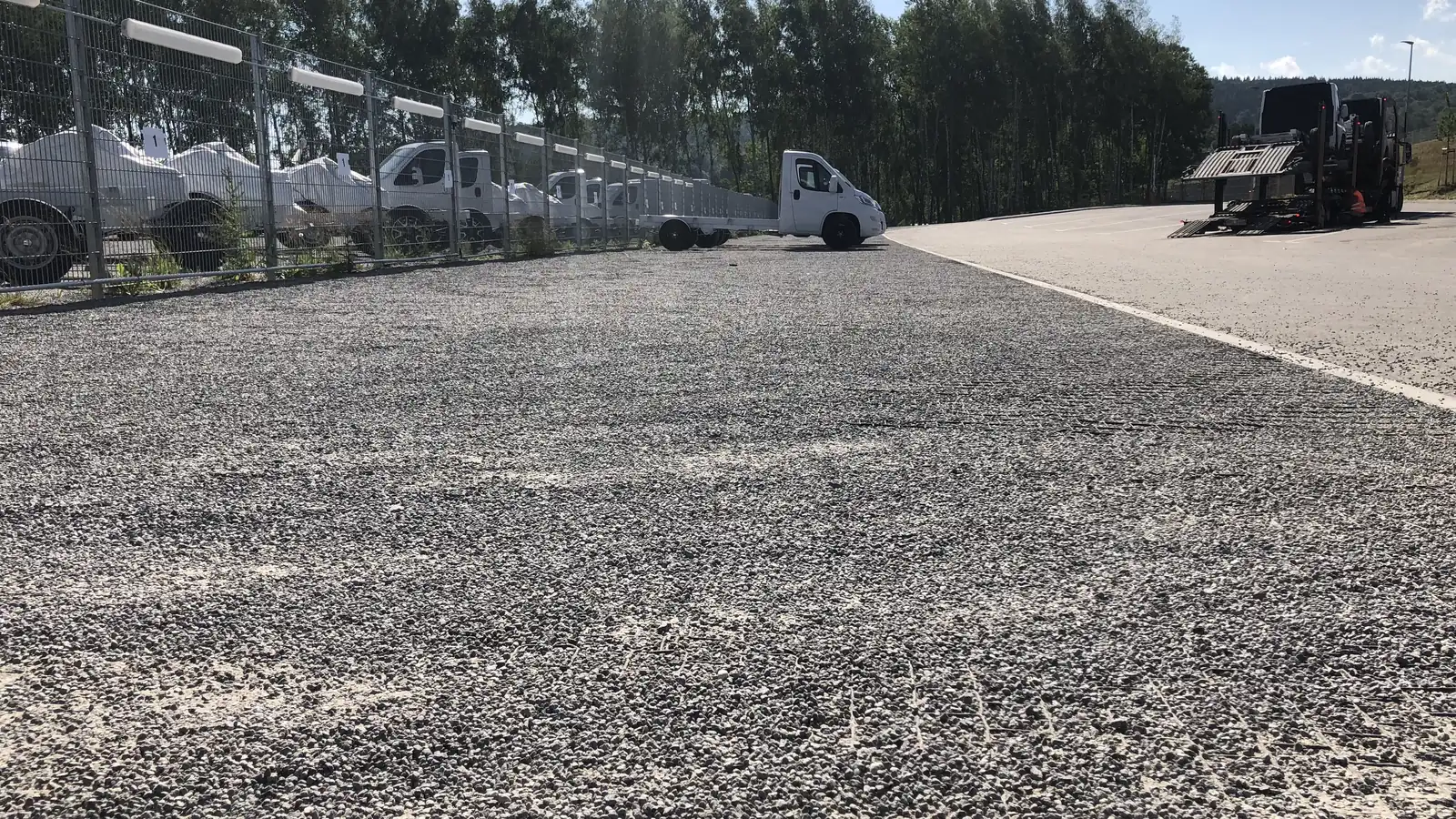 Finished gravel drive, graded and compacted